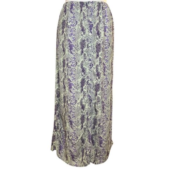 Free People Women's Maxi Skirt Small Multicolor Snake Print‎ Button Front - Picture 5 of 11
